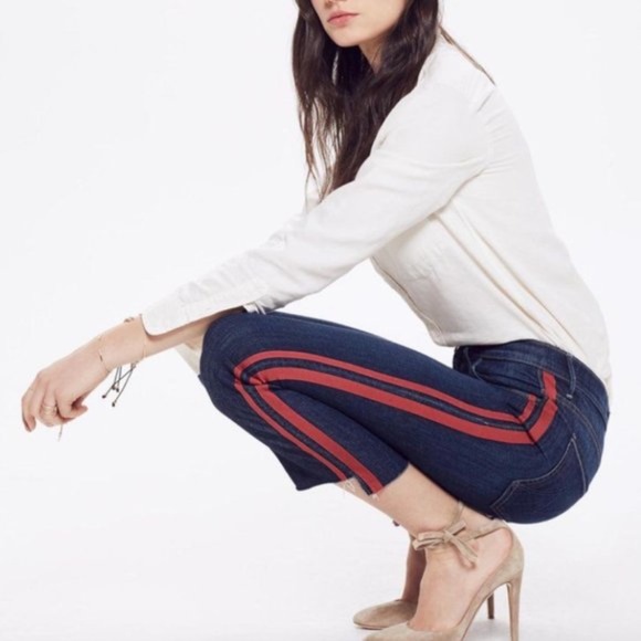 MOTHER | Jeans | Mother Insider Crop Step Fray Speed Racer Red Side ...